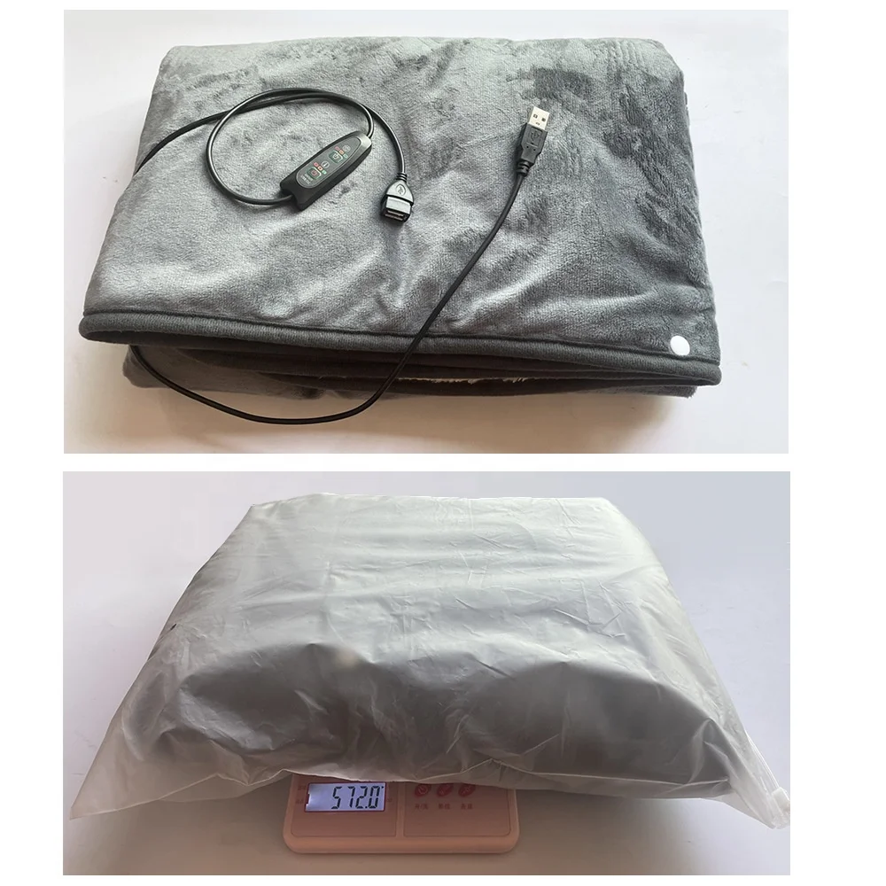 Electric Heated Shawl Blanket 3-Setting Multi-Functional Heating Pad Thickened Shoulder-Warming Blanket Power Bank Heating Pad 6