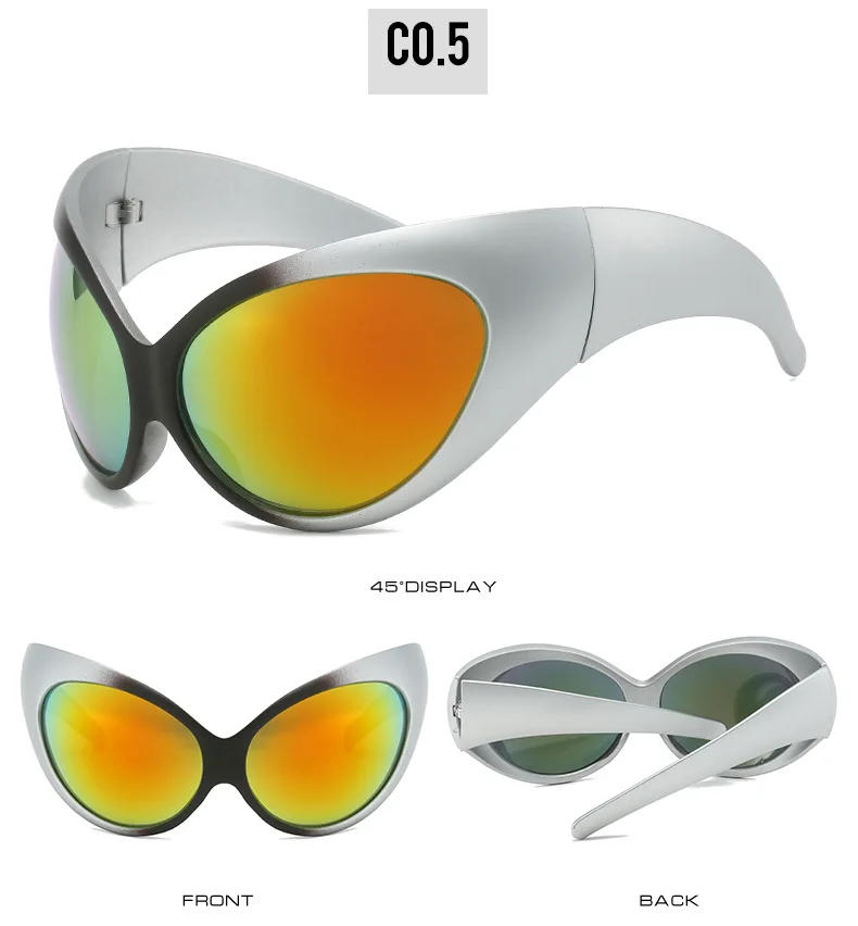 Y2k Sports Wrap Around Futuristic Sunglasses 2023 Women Men Oversized