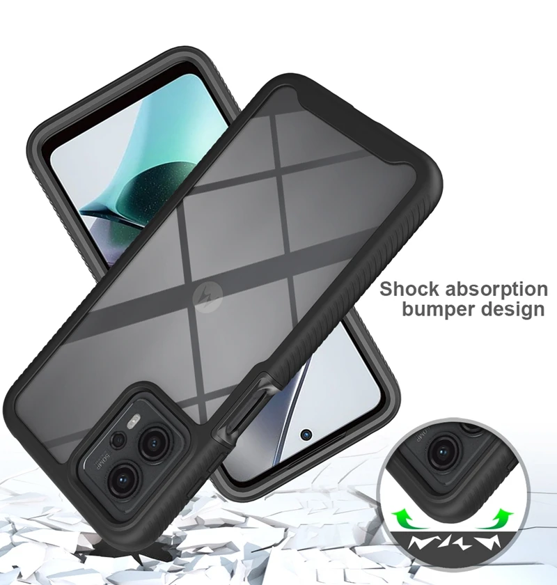 Honatop Screen Protector 360 Full Heavy Duty Protection Shockproof Anti-Scratched Rugged Case for Motorola G14 G54 G84 G13 Cover