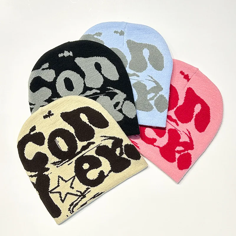 Multiple Color Y2k Jacquard Custom Beanie Hat Bulk Manufacturers Custom