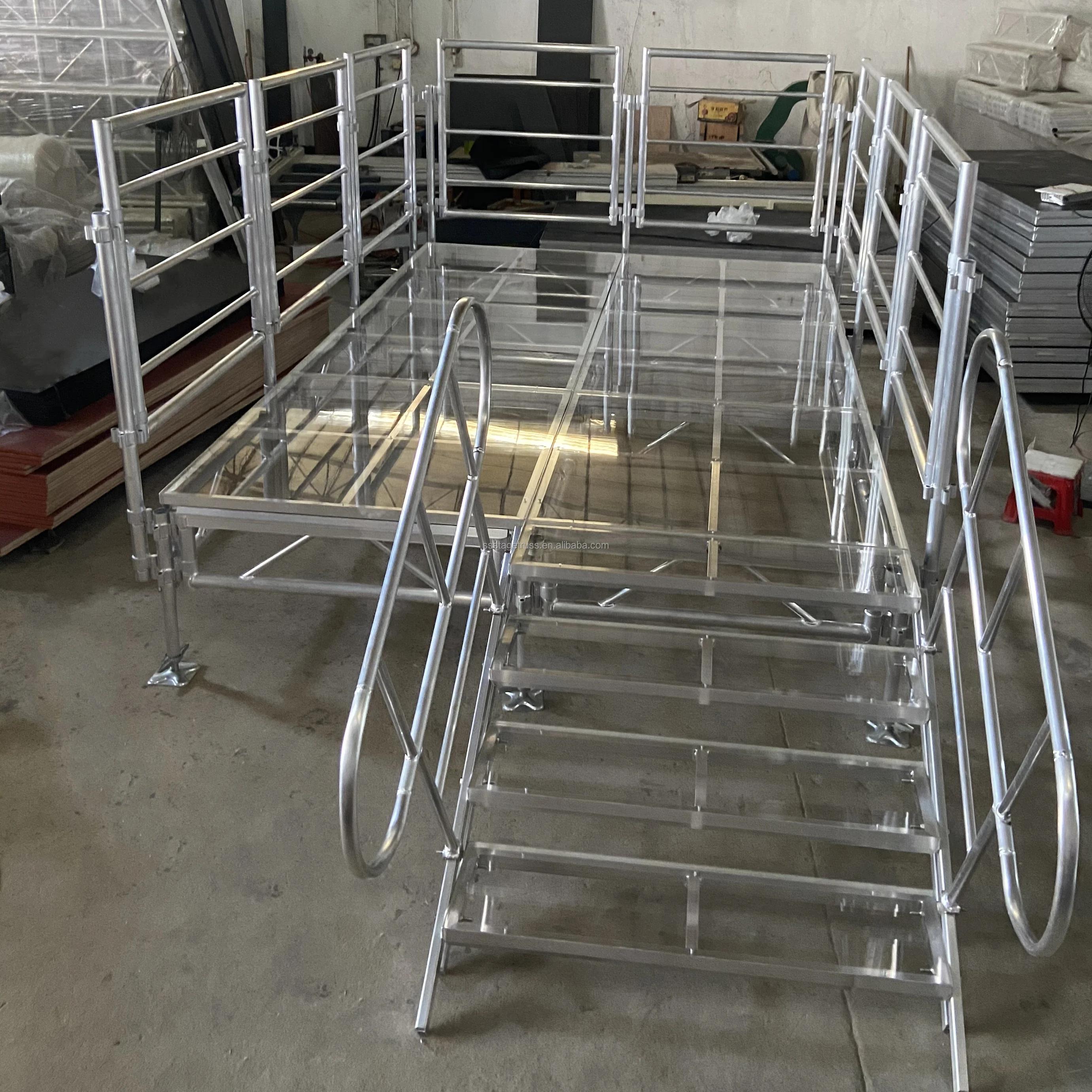 product aluminum acrylic stage assembly transparent stage adjustable height for wedding party concert platform-2