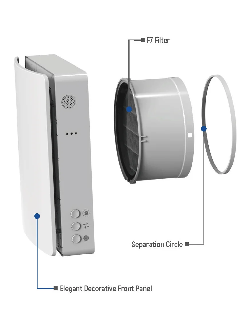 Mounted Fresh Air Unit, HRV, Wall - detail 14