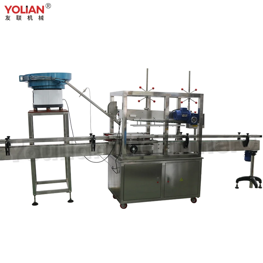 YG-500 Автоматический линейный стекло для пластиковых крышек бутылок пресс-машина с вибрационным фидера