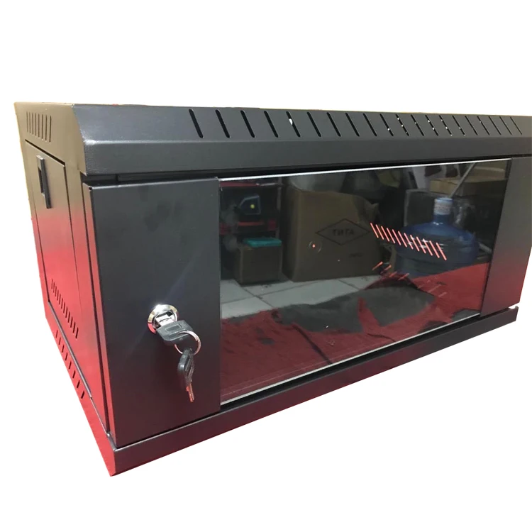 Mini Rack Server 19 Inch Data Enclosure Shallow Depth 530x350mm 4U Wall Mount CCTV Camera Cabinet