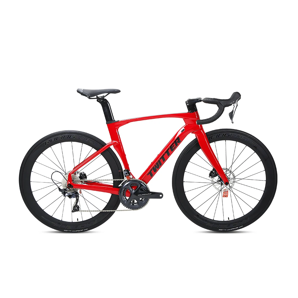Twitter Factory Price 700C Carbon Fiber Road Bike 22 Speed with Disc Brake Inner Cables Road Bicycle New Model FLN