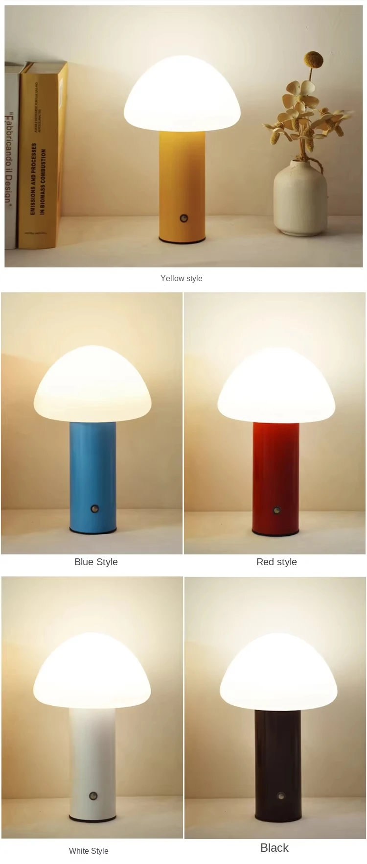 product mushroom shape rechargeable table lamp creative touch bluetooth connectivity clear bar nightlight for bedside  camping-46