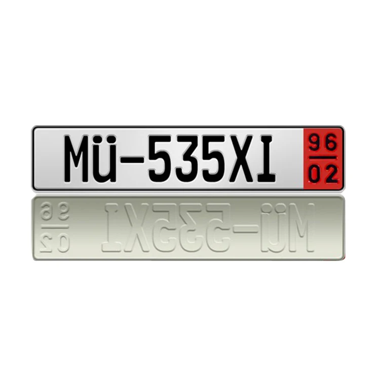 Custom Blank Reflective European License Plate