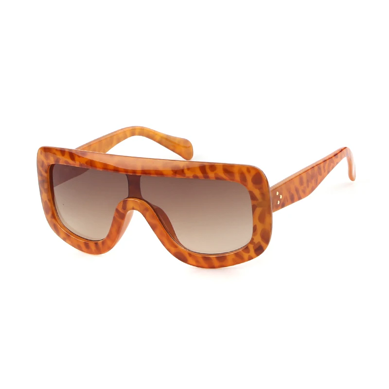 サングラス ^ONE BRILLIANT^ ShilohOB507Leopard Shiloh-OB507-Leopard STORY STY97147 Leopard Sun Glasses - Oversized Fashion Shades