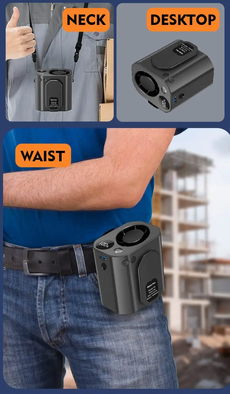 Waist Usb Fan, Plastic, Portable - detail 40