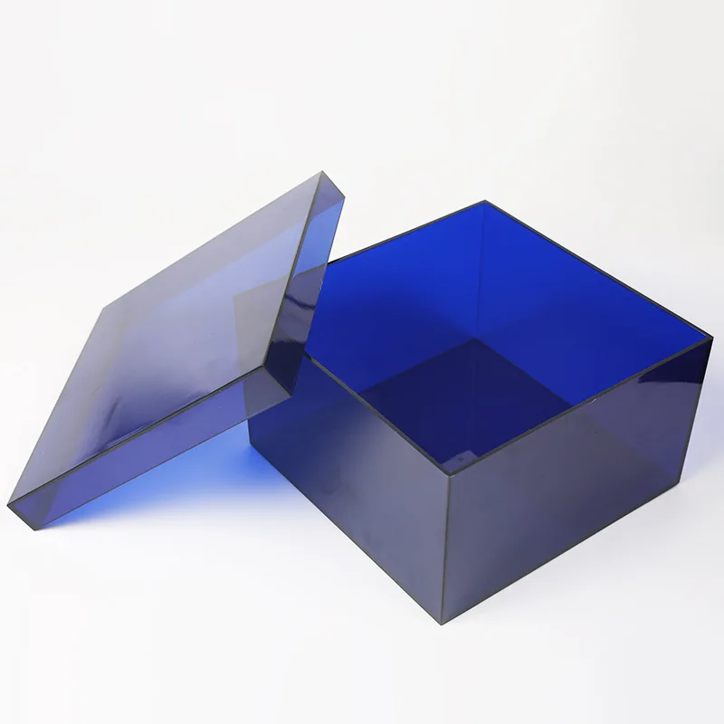 Blue Plastic Clear Jewellery Half Transparent Package Crown Jewelry Box