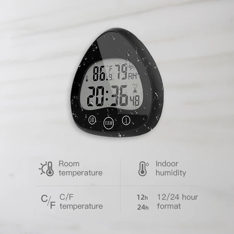 2022 Hot Sale Digital Clock Wall Clock Waterproof Shower Clock Home