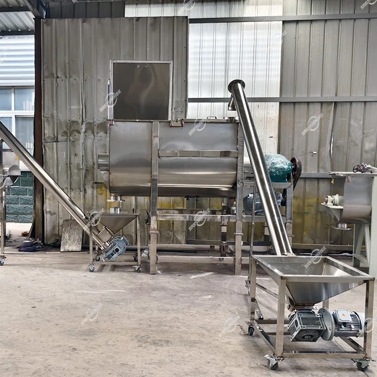 Automatic Line For Ginger Turmeric Garlic Beetroot Powder Grinder Mixer Dried Vegetable Fruit Powder Processing Equipment