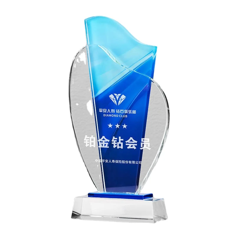 Wholesale  Top Sports Theme Exquisite Shining Customized K9 Crystal Trophy Awards with Base