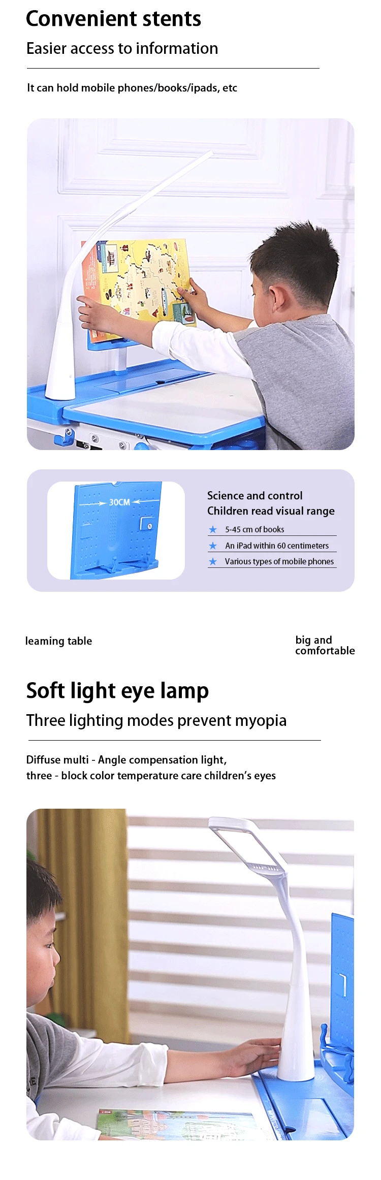 Student Chair And Desk With Liquid Crystal Lamp  Student Chair And Desk Modern School Desks kid study table set