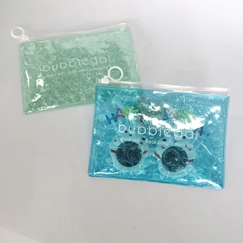 Poly air zip lock plastic custom bubble mailer mailing bag clear colored inflatable pvc zipper bubble bag with white logo