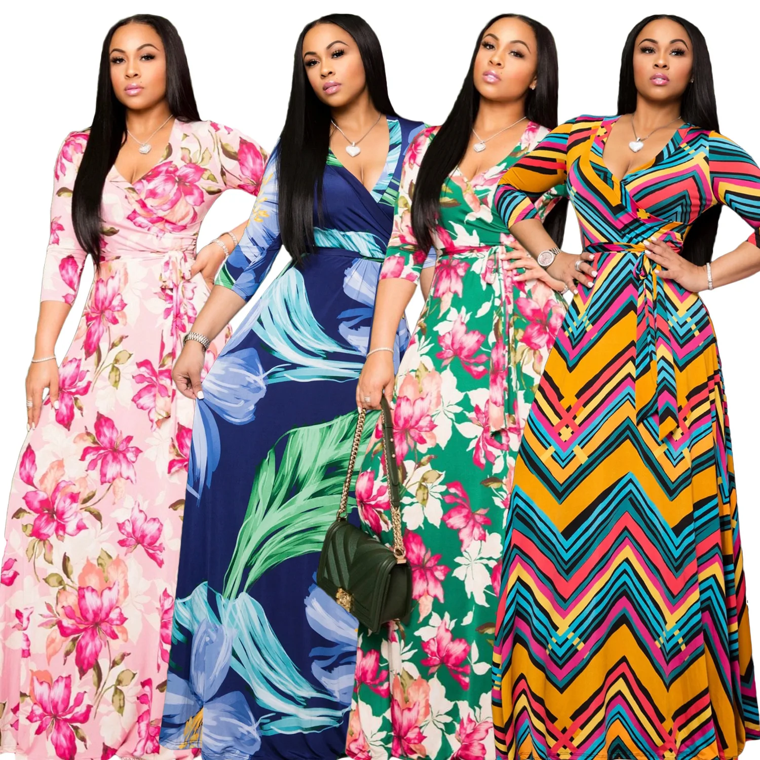 Wholesale Printed Maxi Dress,1 Piece