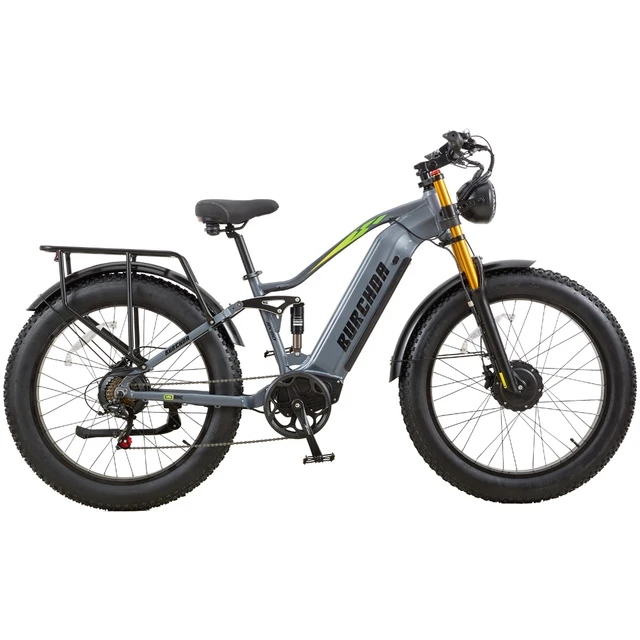 EU Warehouse Free Shipment Electric Bicycle  Fat Tire BURCHDA RX80 48V20Ah Dual Motor Mountain Bike 7 Speed Dual-Shock