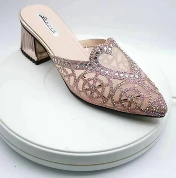 Fairy wind  mesh embroider rhinestone glitter women's upper shoes material wholesale