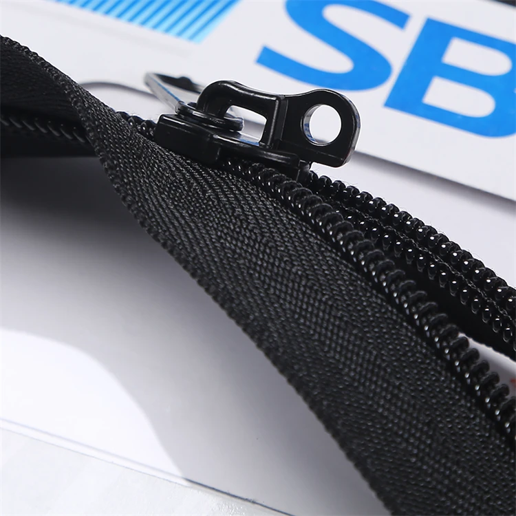 Double Layer Sbs8# Double Slider Factory Customized High Quality Nylon Anti-theft Lock Hole Puller Zipper for Luggage Bags