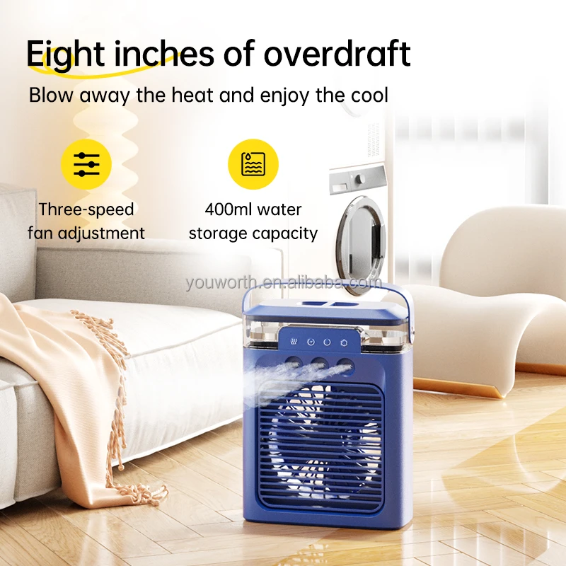 Portable Mini Air Conditioner, USB, Battery, ABS - detail 12