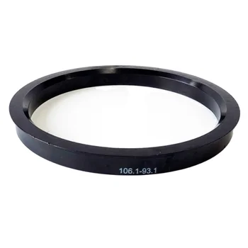 Set Hub Centric Ring 106.1mm OD to 93.1mm Hub ID Black Polycarbonate Wheel Centerbore Plastic r37
