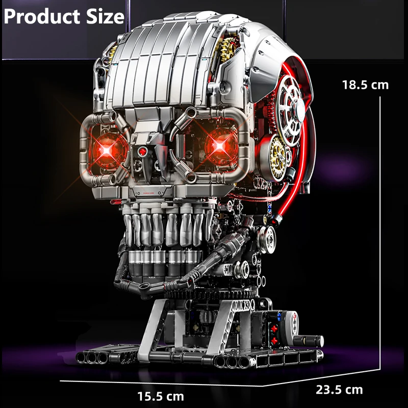 ◆【極美品】THIRTEEN DESIGNS KR-1 MAD SKULL 13089 1099pcs Mechanical Skull Skeleton Horror MOC Puzzle