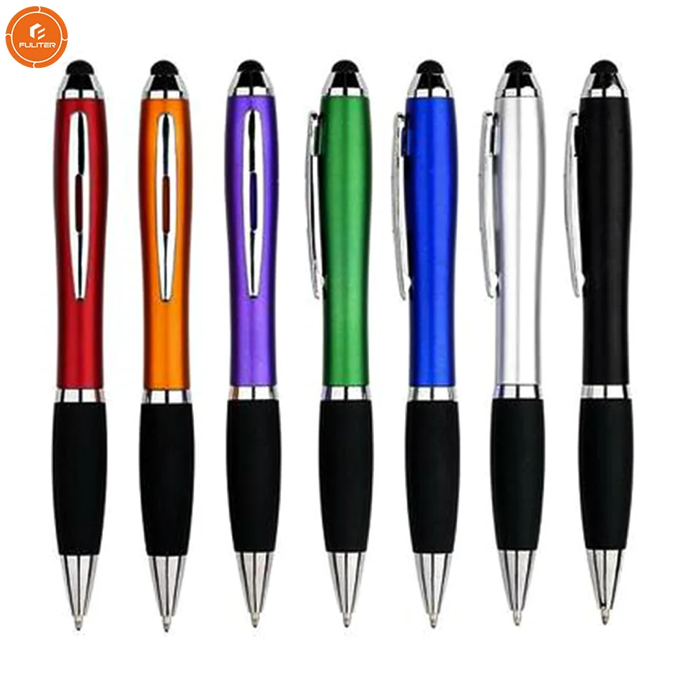 Оптовая продажа, десять цветов, рекламная акция на заказ, многоразовые шариковые ручки, мягкая ручка с индивидуальными чернилами