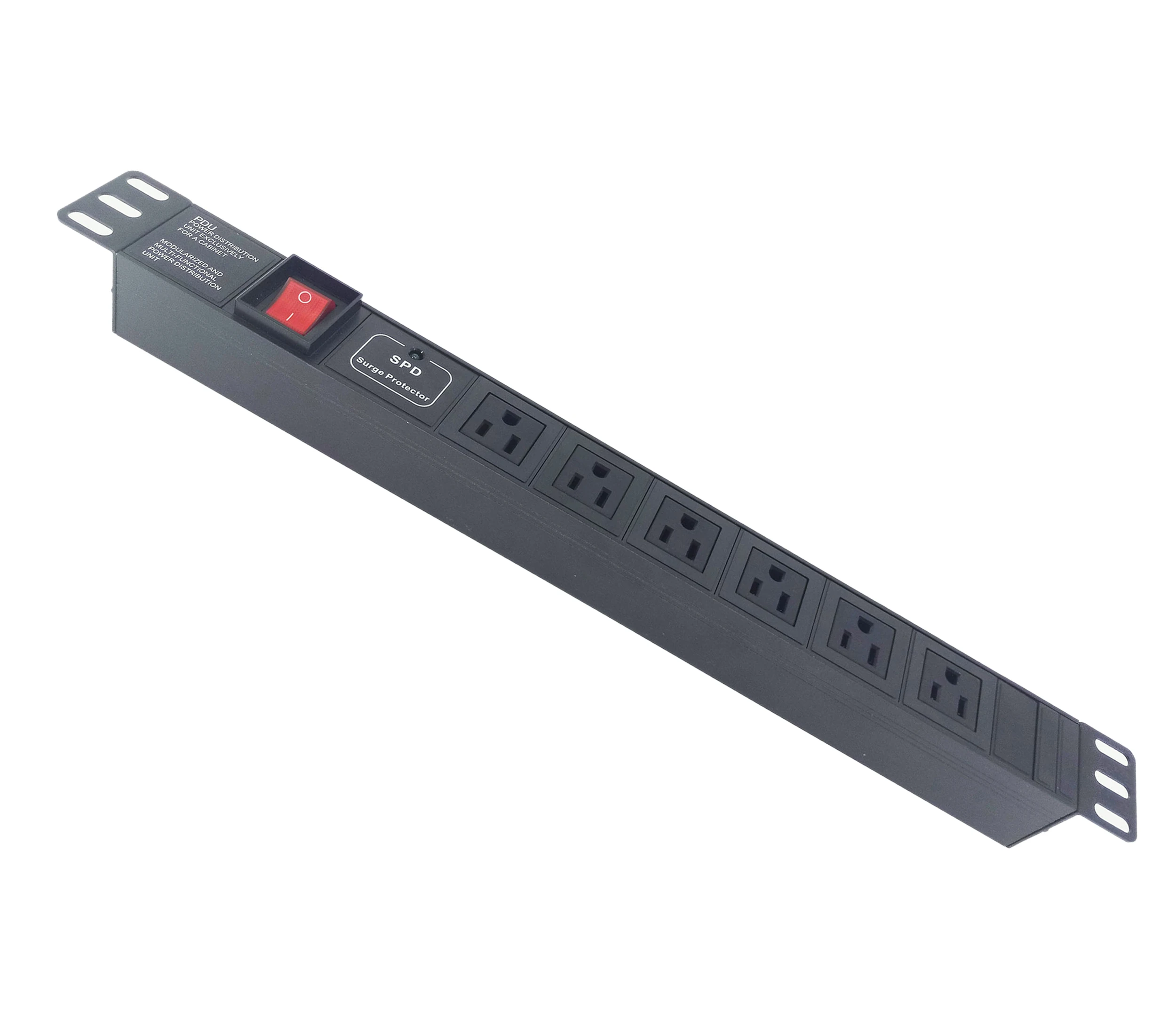 USA 6-Port PDU Power Distribution Unit - 240V 15A Surge Protector