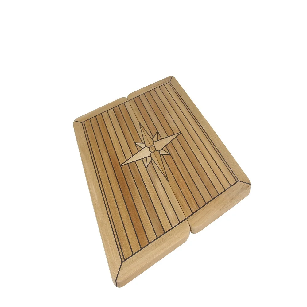 Table Pliante En Teck - Style Baril De Bateau - 22,4/35,4 X