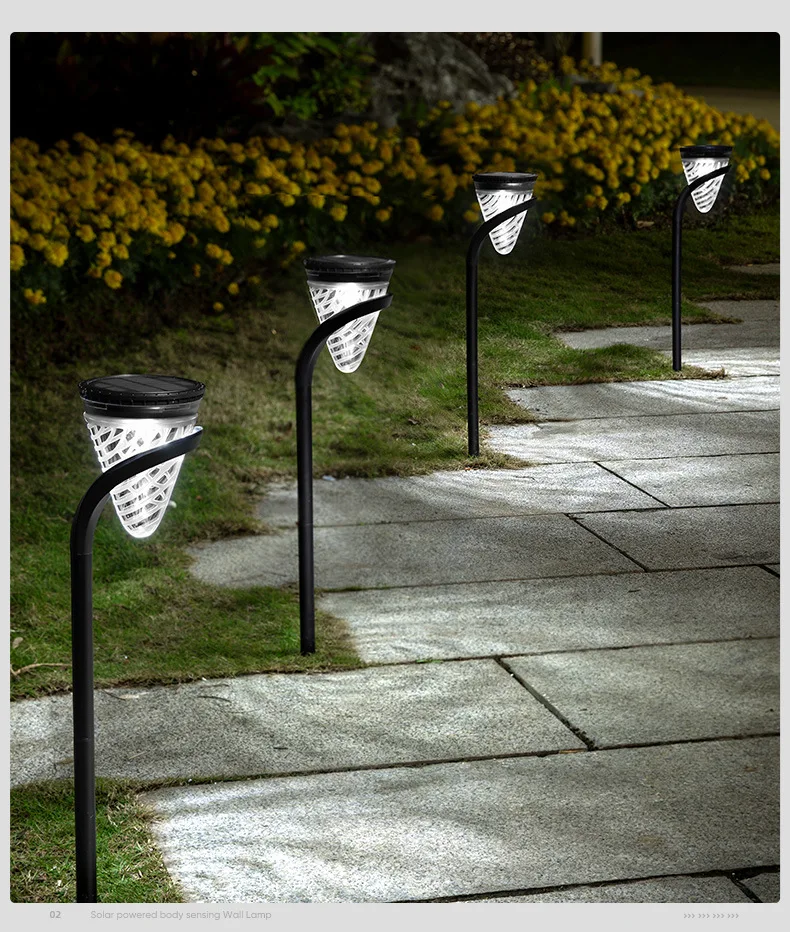 2 in 1 Waterproof LED solar garden lights pathway wall hanging decorative Landscape Cone camping Light lamp supplier