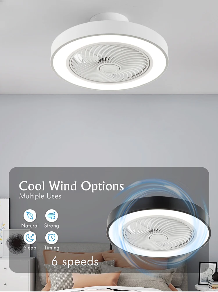 Multi-Color LED Ceiling Fan Light with Remote Control - Dimmable 2 in 1 ...
