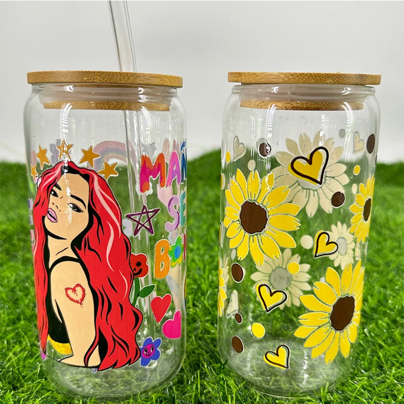 Professional Factory Custom Fashion Mug Die Cut Uv Dtf Sticker 16 Oz Libby Uv Dtf Cup Wrap