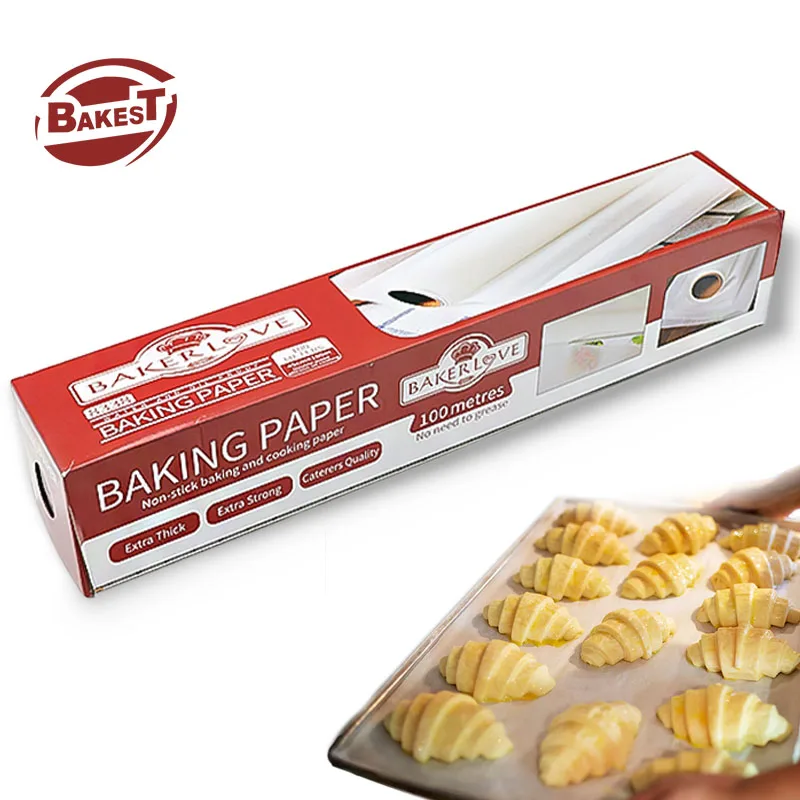 BAKEST High Quality Greaseproof Double Side Silicone Coated Paper Jumbo Roll Custom Cooking Parchment Baking Paper