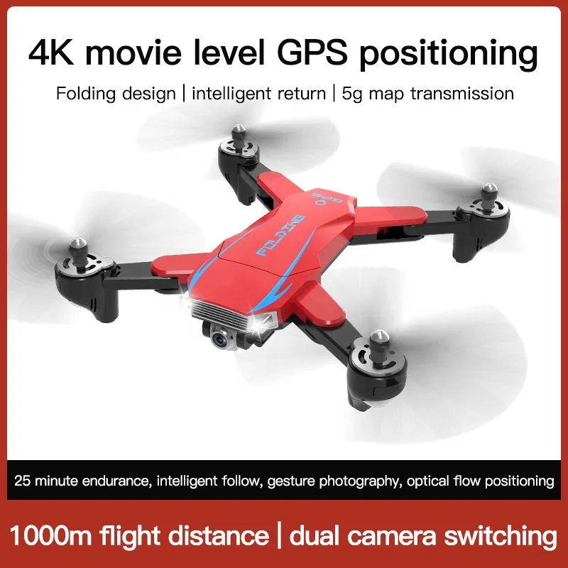 10€ sur GPS Drone S7 pour adultes 4K Pro Dual Caméra pliable Vidéo Vidéo  Live Dronçon RC Aircrafts à quadcoptère avec une mise à niveau de la  configuration noire - Drone Photo