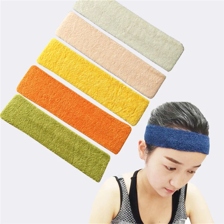 for tennis basketball running gym workout moisture wicking terry cloth sweat headbands set sport custom
