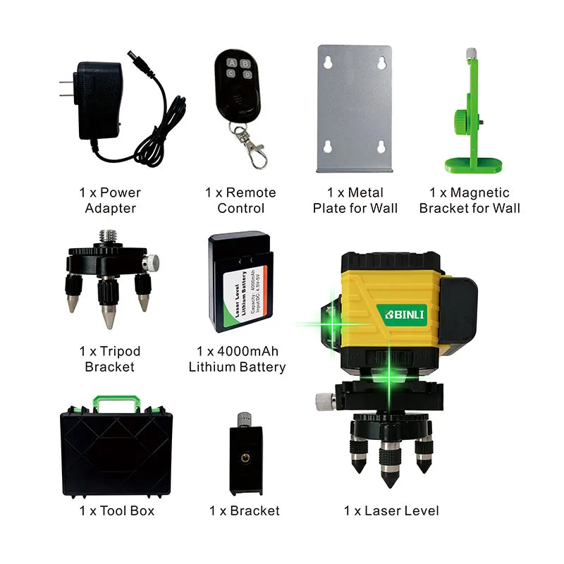 Outdoor 12 Lines Green Beam Laser Level For Flooring Self Leveling 3D Laser Level Equipment