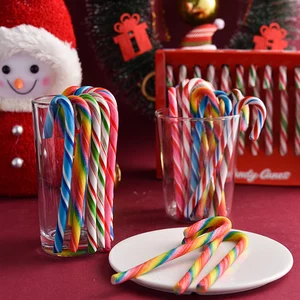 Assorted Flavor Peppermint Christmas Candy Cane Festive Lollipops in Bulk Display Packaging Halal Certified for Holiday Gifting