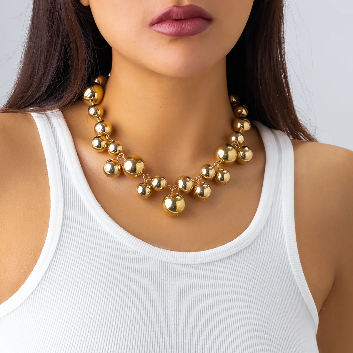 chieko+ チエコプラスBig ball necklace​シルバー - メルカリ