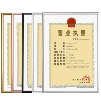 OEM ODM speciality custom A4 Aluminum school honor award business licence Certificate Display Picture Frame