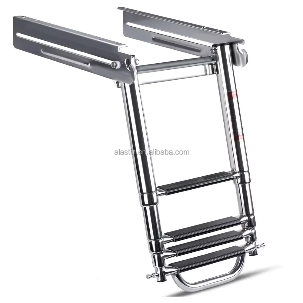 High Quality 4 Steps Boat Ladder Stainless Steel Marine Hardware Folding Telescopic Yacht Swim Ladder