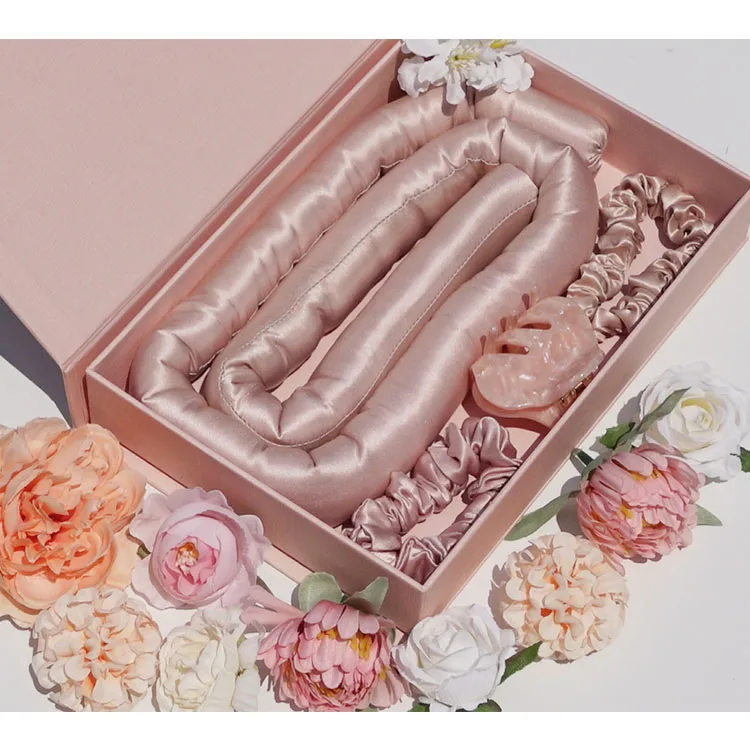 Custom Logo Silk Satin Heatless Curls Roller Kit