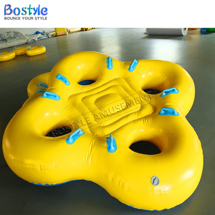 Bostyle Customized 4-Seater Inflatable Pool Float Raft Water Swimming Ring Floating Boat Inflatable Water Amusement Facilities