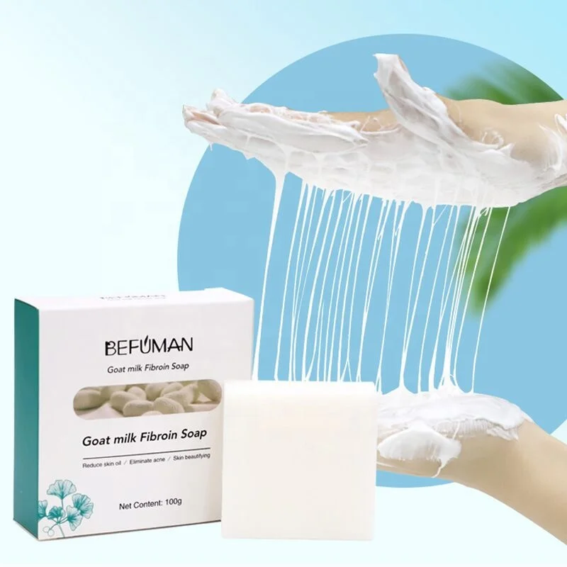 Silk Protein Skin Repair Soap Bar Handmade Silk Protein Foam Bath Skin Care Soap Natural Goat Milk Cleansing Whitening Soap