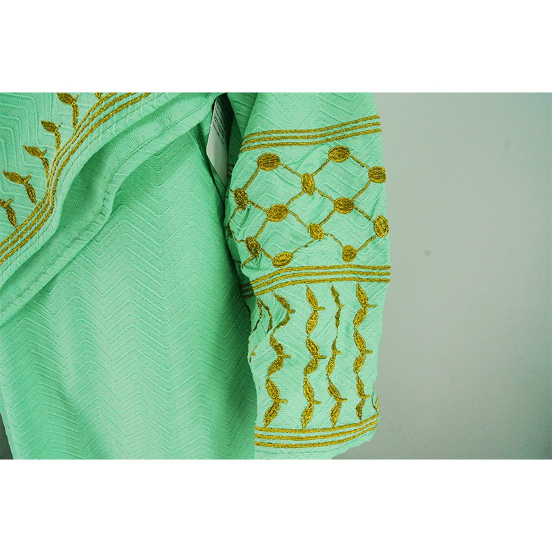 Manufacturer's Traditional Muslim Clothing Set 2-Piece Abaya with Embroidered Palestine Keffiyah Breathable and Comfortable