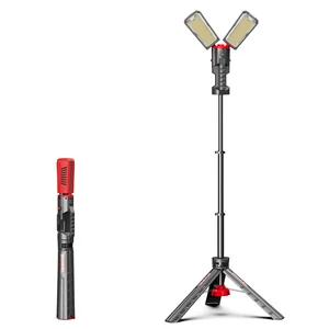 Vertak Waterproof IP65 Black Outdoor Worklight Tripod Commercial Rechargeable Plug-in Work Light