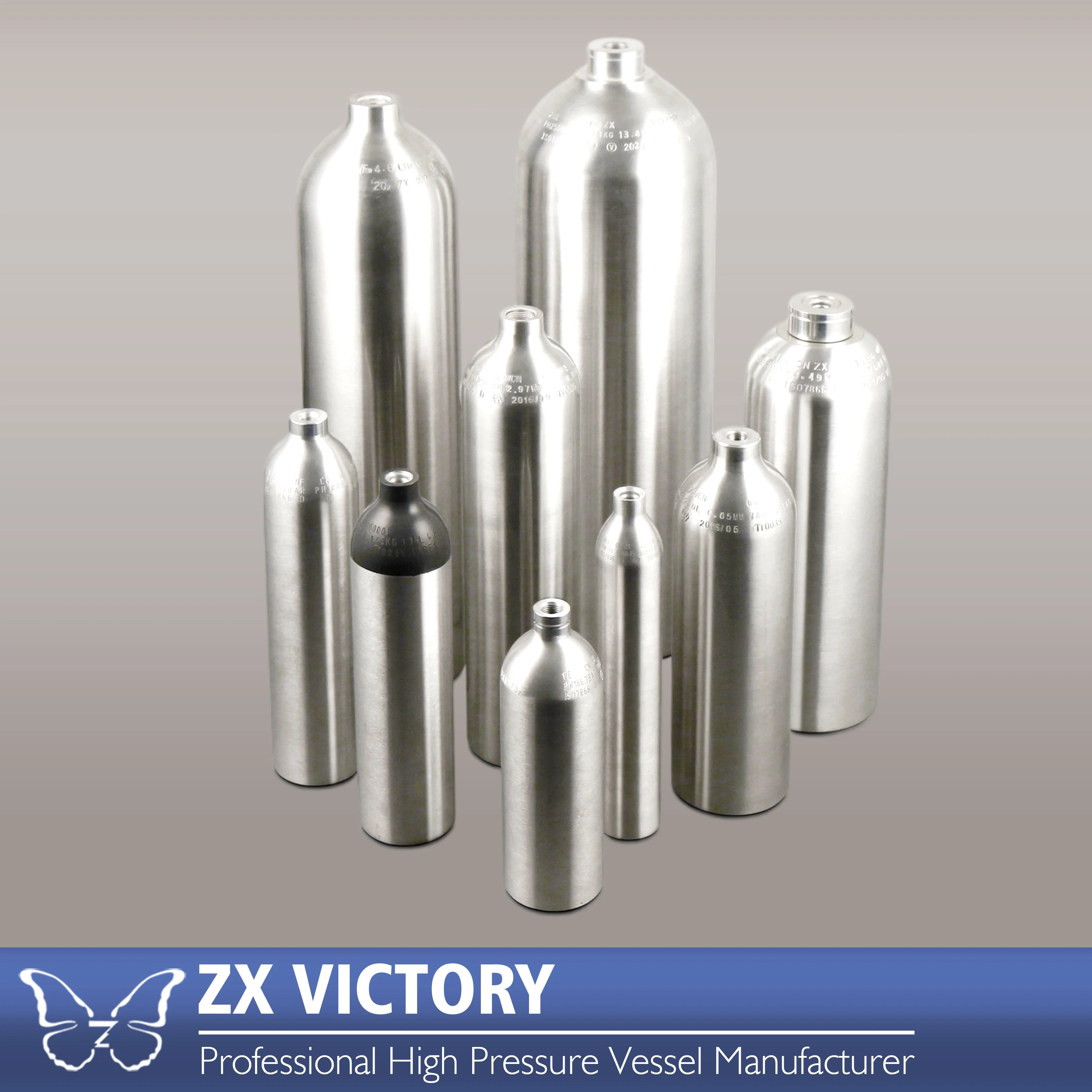 ZX 0.6l Aluminum Bottle Gas Cartridge Iso7866 Co2 Aluminum