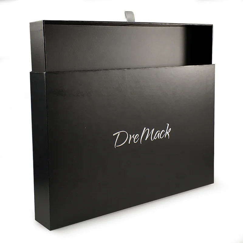 Custom Luxury Black Cardboard Paper Sliding Gift Boxes Packaging Drawer ...