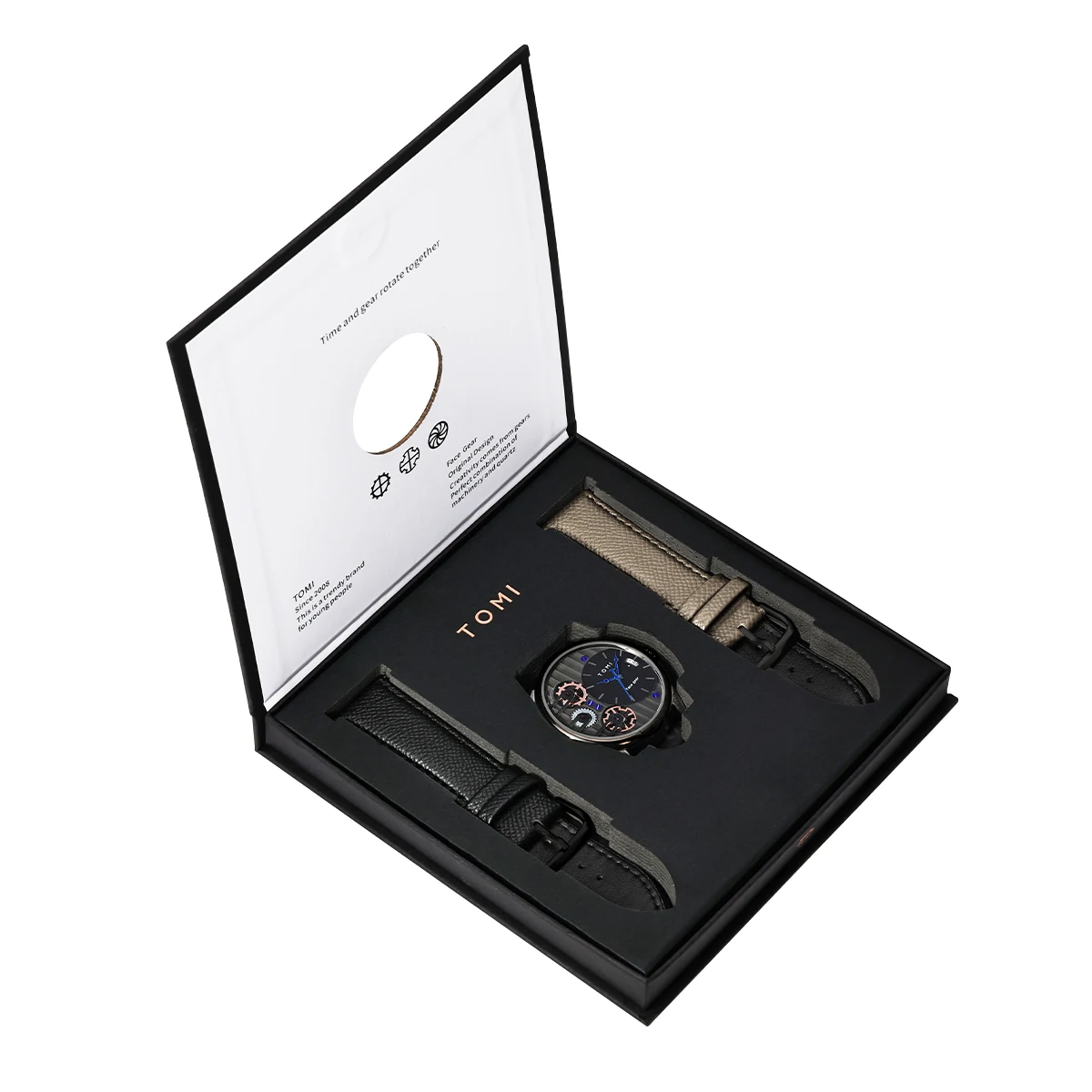 TOMI Men's Luxury Business Watch - 42mm Quartz Movement, Alloy