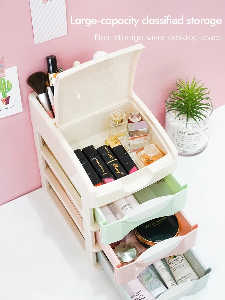 ITEM NO.5200BZ Factory 2/3/4 Layers Household Plastic PP Desktop Makeup Cosmetic Drawer Storage Organizer Holder Box factory