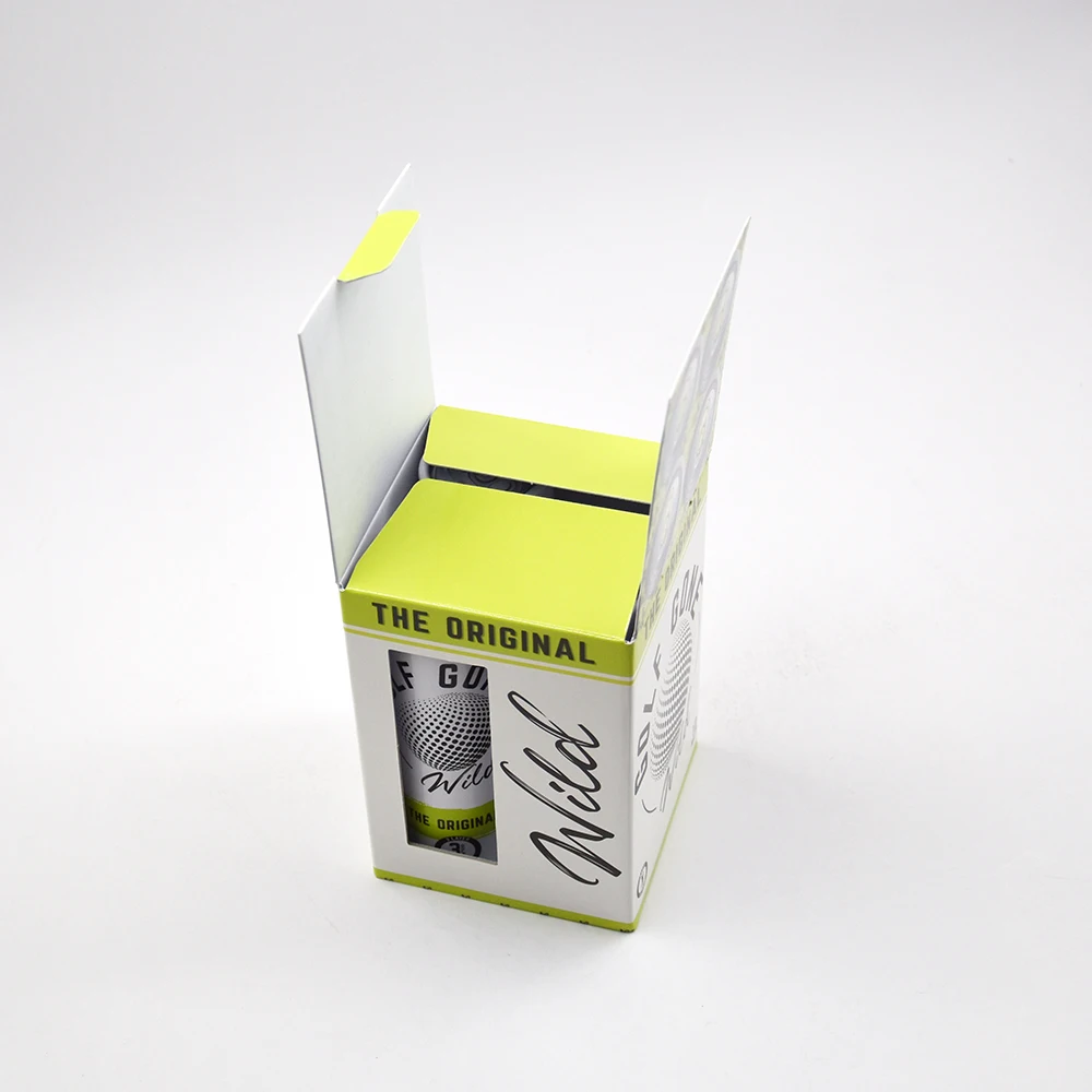 High-End Custom Logo Printed Golf Ball Gift Box with Clear Window and Recycle Paperboard for Fashion Trend Packaging